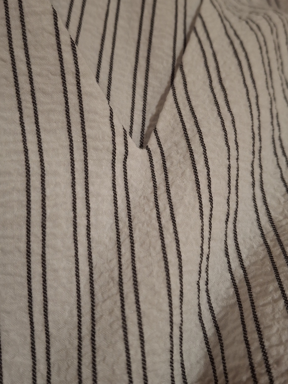 Calvin Klein Striped V-Neck Tie-Waist Cropped Jumpsuit in Beige and White - Picture 10 of 16